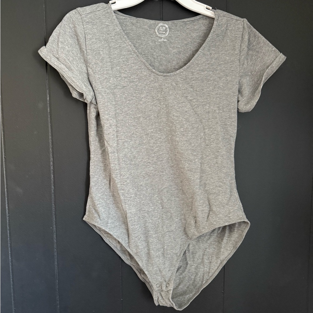 Gray Short Sleeve Bodysuit
